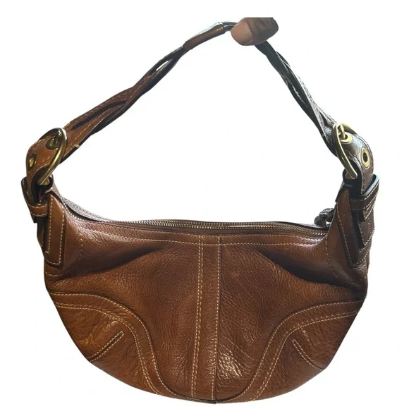 Vintage Coach Y2K Shoulder Bag Brown Leather 10042 Soho Handbag Purse - Picture 6 of 10